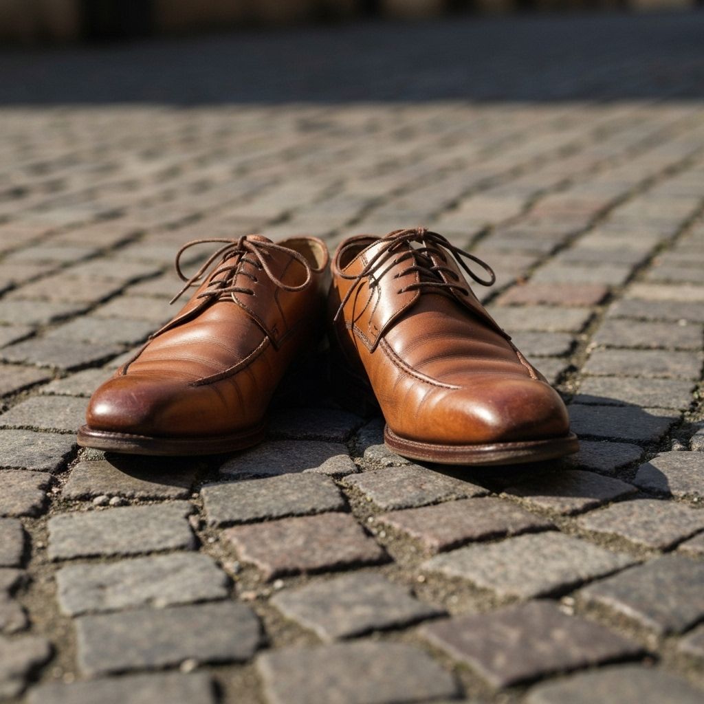 Dress shoes on cobblestone